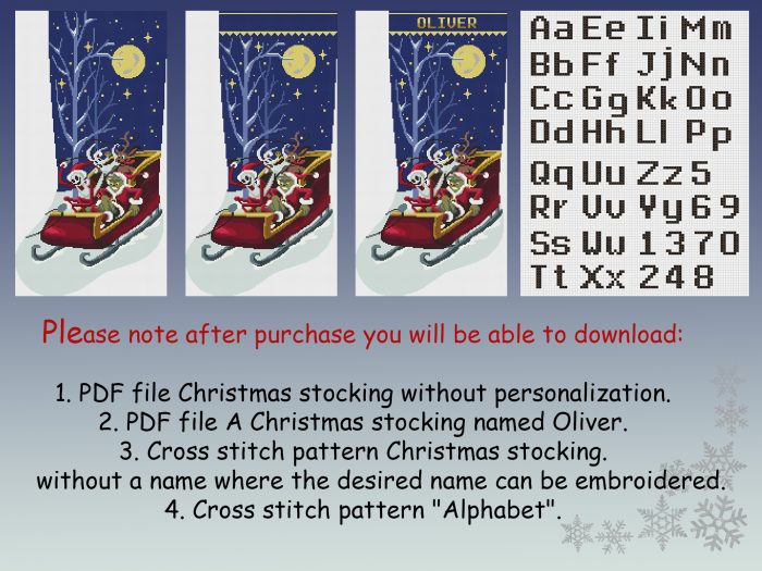 Cross Stitch Patterns Christmas Stockings PDF, Personalized Modern Counted Easy Simple Funny Nightmare Before Christmas, Grinch Holiday Stockings Cross Stitch Chart For Beginners DIY, Digital Download