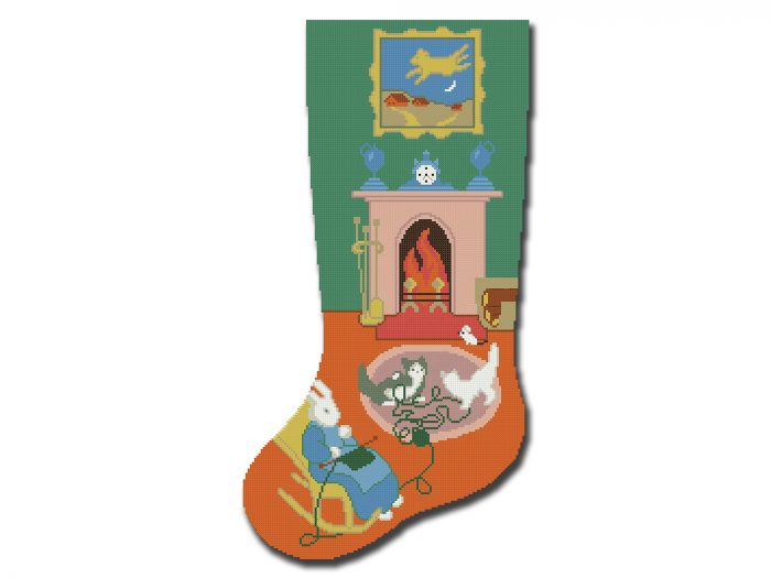 Cross Stitch Stockings Patterns, Goodnight Moon Modern Counted Easy Simple Cute Xmas Design, Holiday Stockings Cross Stitch Pattern For Beginners DIY, Digital Download