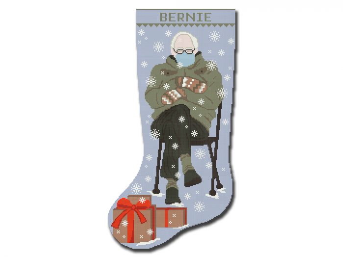 Cross Stitch Stocking Patterns PDF, Personalized Funny Christmas Counted Easy Simple Blue Holiday Stockings, Cute Winter Design DIY, Digital Download