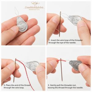 How to Start Cross-Stitching: A Beginner's Guide. 24 How to use a needle threader to thread a cross stitch needle step by step