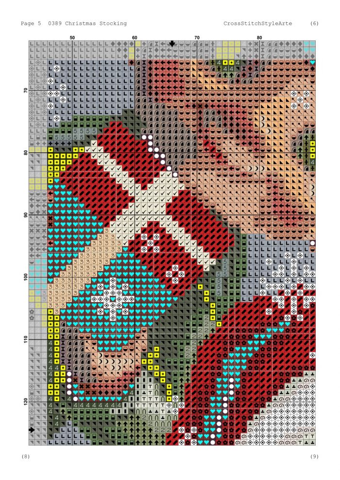 Christmas Stocking Cross Stitch Patterns for Adults, Personalized Easy Counted DMC Embroidery Patterns for Beginners, Cute Elf Holiday Design DIY, Digital Download - Image 5