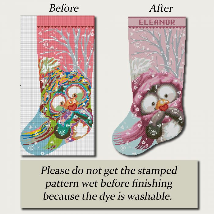Cross Stitch Kits for Adults Stamped Personalized Christmas Stockings, Cute Penguin Needlepoint Counted Easy Simple Animal Cross-Stitch Patterns for Beginners Embroidery Kit for Holiday Home Decor DIY - Image 8