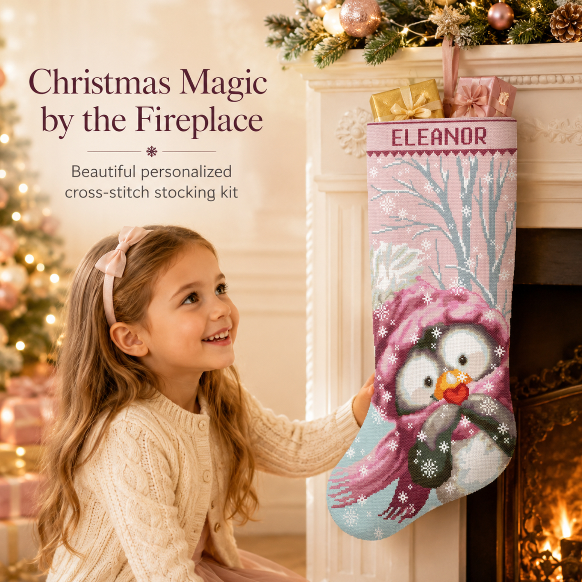 Cross Stitch Kits for Adults Stamped Personalized Christmas Stockings, Cute Penguin Needlepoint Counted Easy Simple Animal Cross-Stitch Patterns for Beginners Embroidery Kit for Holiday Home Decor DIY 2 Cross Stitch Kits for Adults Stamped Personalized Christmas Stockings, Cute Penguin Needlepoint Counted Easy Simple Animal Cross-Stitch Patterns for Beginners Embroidery Kit for Holiday Home Decor DIY - Image 2