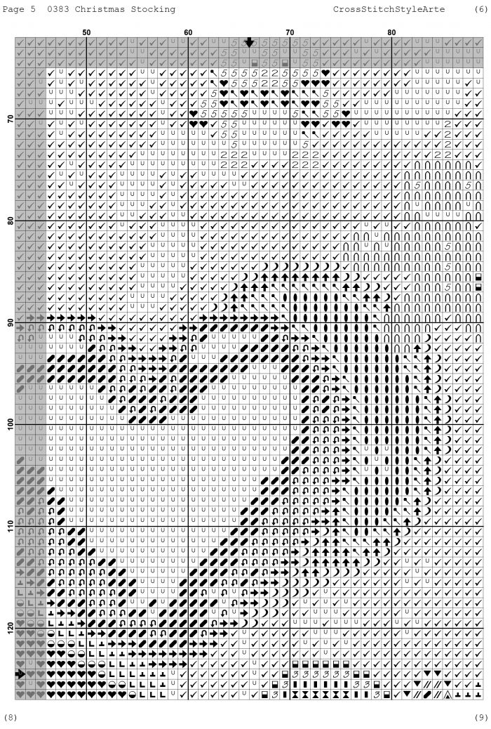 Christmas Stocking Cross Stitch Pattern – Cute Animal Bear with Gifts, Personalized Easy Counted DMC Embroidery Chart for Beginners & Adults, Holiday Design, Digital Download - Image 6