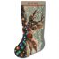 Personalized reindeer Christmas stocking cross stitch pattern PDF with cute woodland deer design and name Lucas