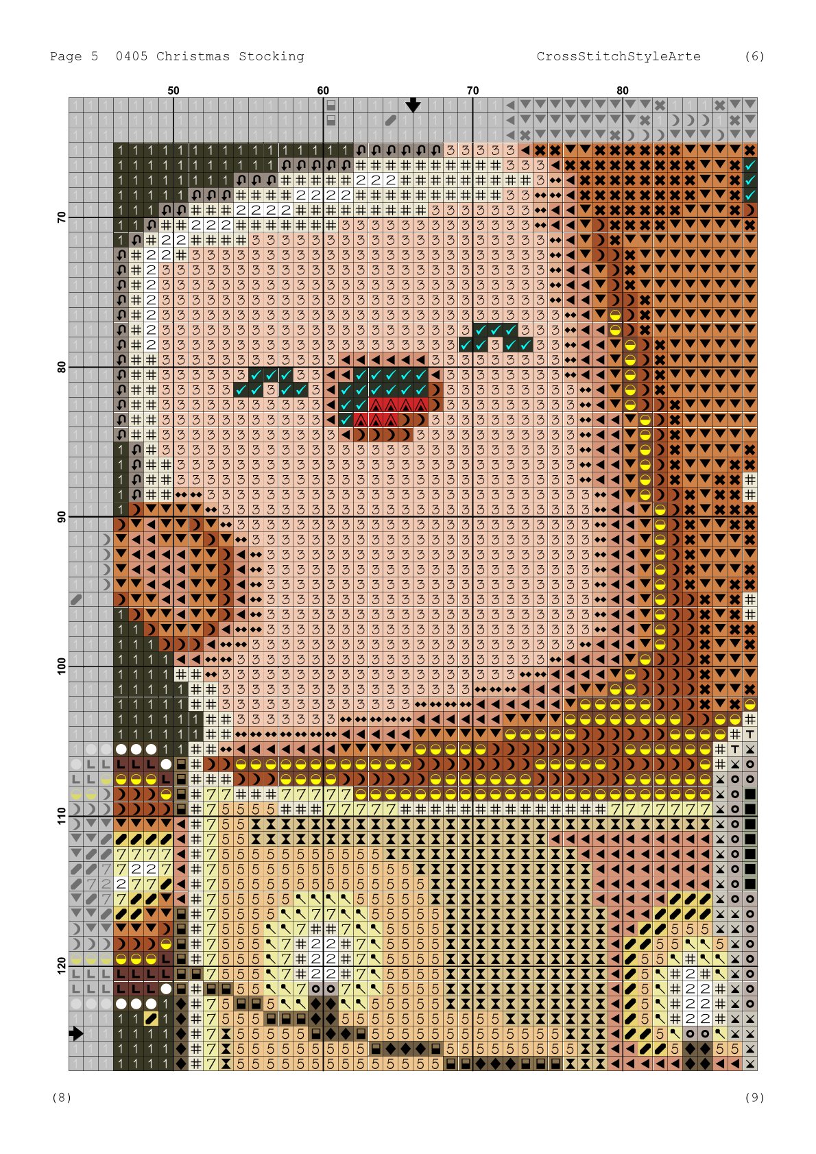 Christmas Stocking Cross Stitch Pattern for Adults, Cute Gingerbread & Marshmallow, Easy Beginner-Friendly Counted DMC Embroidery Chart, Personalized Winter Holiday Needlepoint DIY, Digital Download 9 Personalized brown Christmas stocking cross stitch pattern with gingerbread man, marshmallow characters and cozy holiday lights, easy for beginners