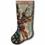 Personalized deer Christmas stocking cross stitch kit with winter forest, Christmas lights, snowflakes and custom name, 2-in-1 stamped and counted cross stitch kit for beginners, DIY holiday embroidery stocking kit.