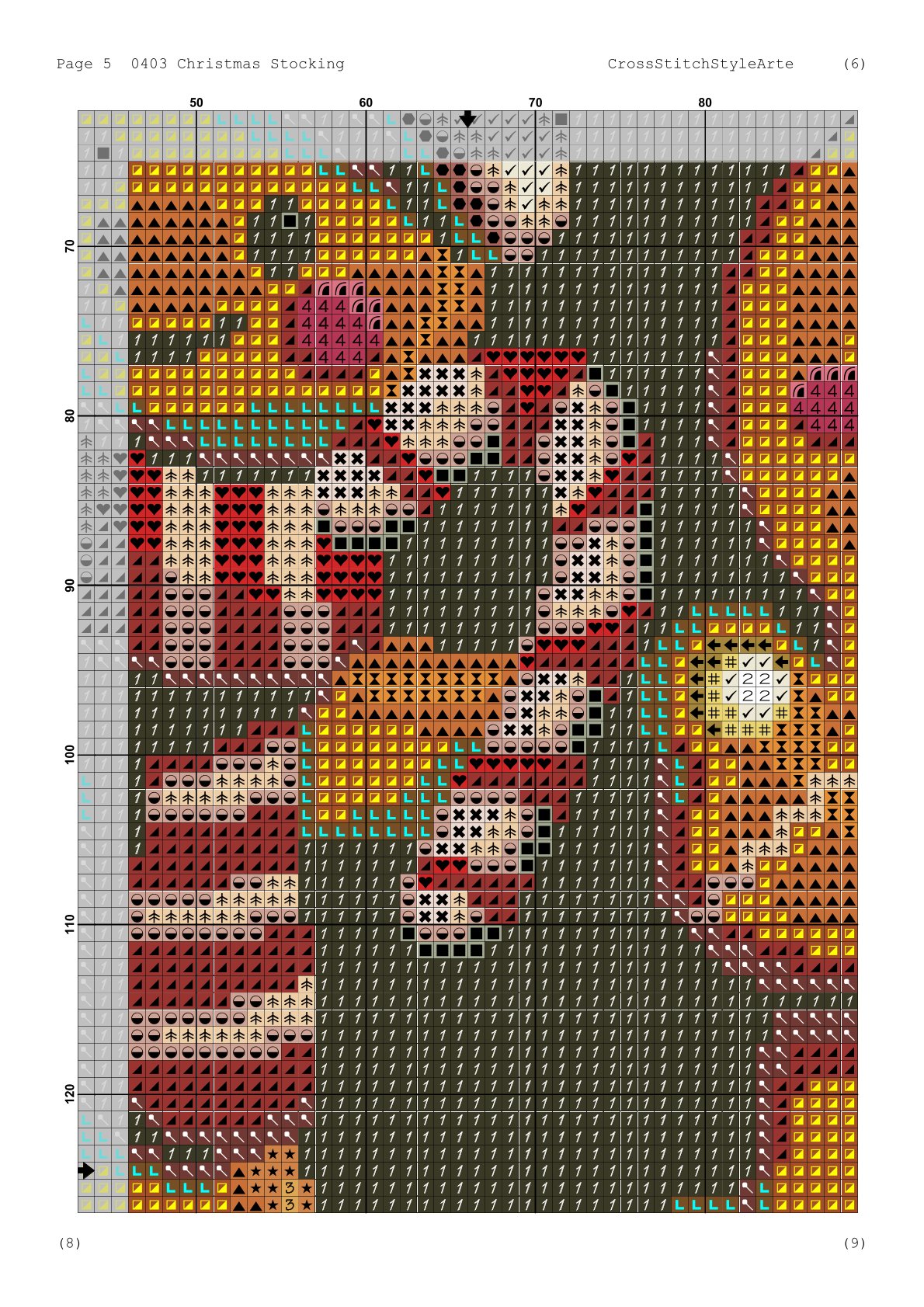 Cross Stitch Pattern for Adults Christmas Stocking, Cute Gingerbread, Hot Cocoa & Lights, Easy Beginner-Friendly Counted DMC Embroidery Chart, Personalized Holiday Needlepoint DIY, Digital Download 5 Cross Stitch Pattern for Adults Christmas Stocking, Cute Gingerbread, Hot Cocoa & Lights, Easy Beginner-Friendly Counted DMC Embroidery Chart, Personalized Holiday Needlepoint DIY, Digital Download - Image 5