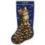Personalized cat Christmas stocking cross stitch pattern PDF featuring a cute kitten named Luna, digital cross stitch pattern for DIY Christmas stocking embroidery