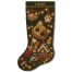 Christmas Stocking Cross Stitch Pattern featuring a cute personalized gingerbread cat with Christmas lights and gingerbread house, easy beginner counted cross stitch PDF