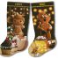 Christmas stocking cross stitch pattern set featuring personalized gingerbread Mom and Dad stockings, counted cross stitch PDF for beginners on Aida fabric.