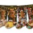 Christmas stocking cross stitch pattern bundle featuring four personalized gingerbread family stockings, counted cross stitch pattern PDF for beginners on Aida fabric.