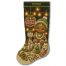 Christmas Stocking Cross Stitch Pattern featuring a personalized baby’s first Christmas gingerbread design in green and neutral colors, custom name and year, easy counted cross stitch PDF
