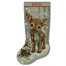 Christmas Stocking Cross Stitch Pattern with cute baby moose wearing a winter scarf, personalized counted cross stitch PDF, forest animal Christmas stocking digital embroidery pattern