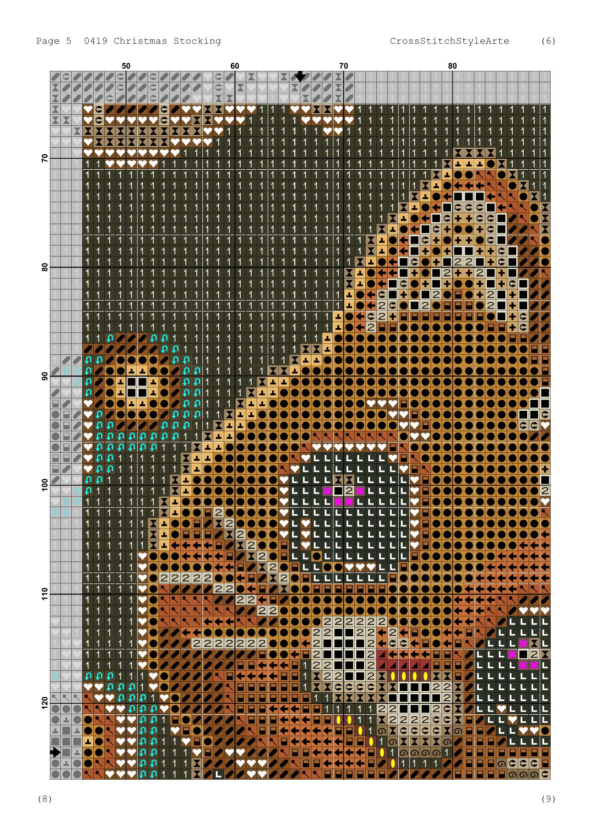 Christmas Stocking Cross Stitch Pattern PDF – Cute Gingerbread Cat, Personalized Cat Christmas Stocking, Easy Beginner Counted Cross Stitch Digital Download 6 Christmas Stocking Cross Stitch Pattern PDF – Cute Gingerbread Cat, Personalized Cat Christmas Stocking, Easy Beginner Counted Cross Stitch Digital Download - Image 6