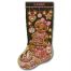 Christmas Stocking Cross Stitch Pattern featuring a personalized baby’s first Christmas gingerbread girl, custom name and year, easy counted cross stitch PDF