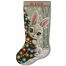 Christmas Stocking Cross Stitch Pattern featuring a cute personalized bunny rabbit beside a decorated Christmas tree, easy woodland animal counted cross stitch PDF