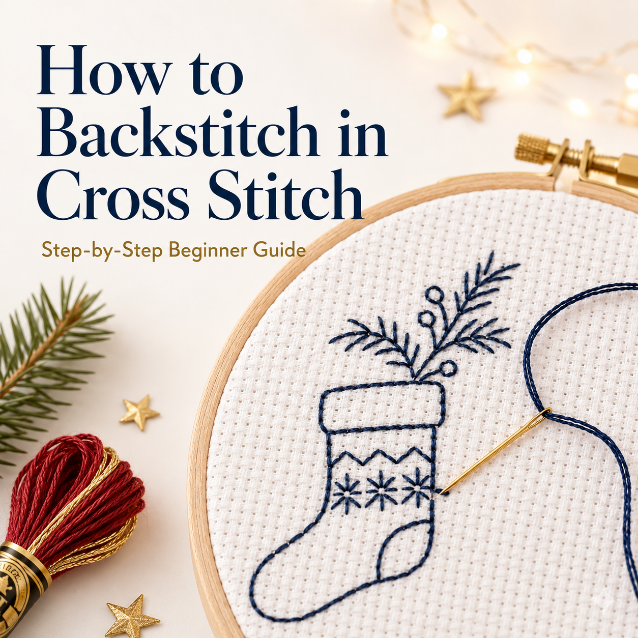 How to backstitch in cross stitch step-by-step beginner guide