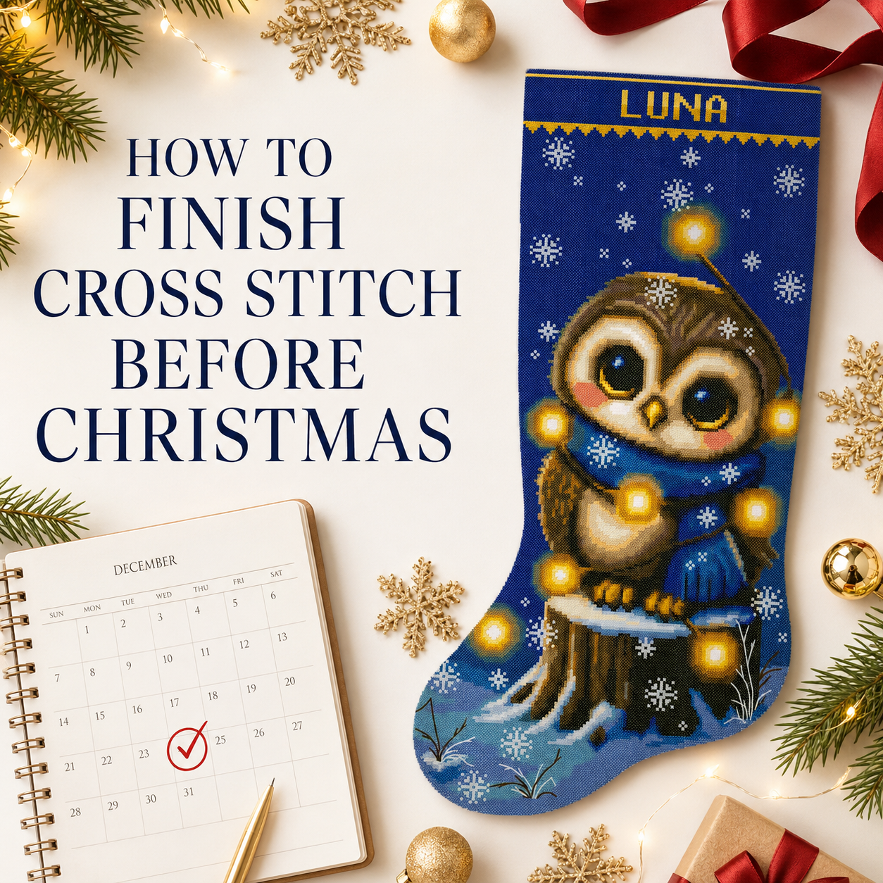 How to finish cross stitch before Christmas with a realistic weekly stitching plan